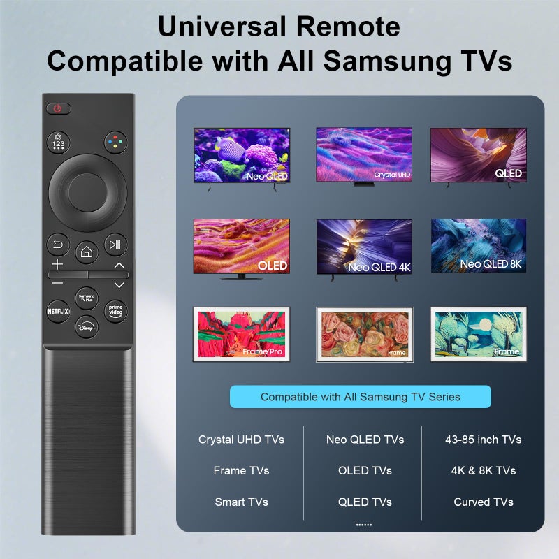 Liokoc Replacement for Samsung Smart TV Remote Control, Universal Compatible with All Samsung TVs, BN59-01388A for CU7000/DU7200, for 2015-2025 All Crystal UHD, Frame, QLED, OLED, Neo QLED Smart TVs - Image 2