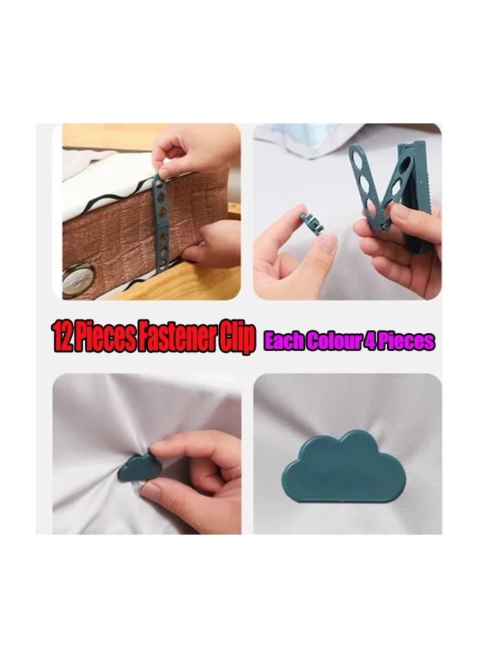 12-Pieces Non-slip Quilt Blanket Clip,Blankets Cover Unlock Fastener Clip Holder,Bed Sheet Holder Gripper - Image 1