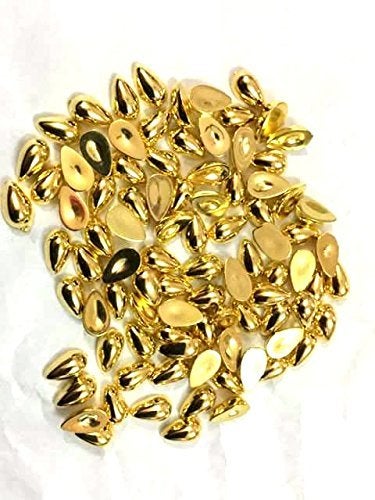 GOELX Drop Shape Shiny Gold pastable Half Beads for Jewellery Designing - Image 1