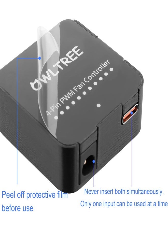 OwlTree 12V 4 Pin PWM Fan Speed Controller PC Fan Hub 6 Fans Supported, Powered by Type-C PD3.0 QC 3.0 and DC 5521 with Max Total 60W Output - Image 5