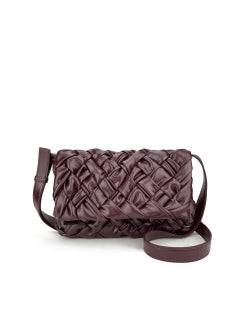 Generic 2024 New Fashionable Trendy BV Oil Wax Silk Scarf Pleated Handicraft Woven Crossbody Single Shoulder Bag Motorcycle Equipment Ac wine red 