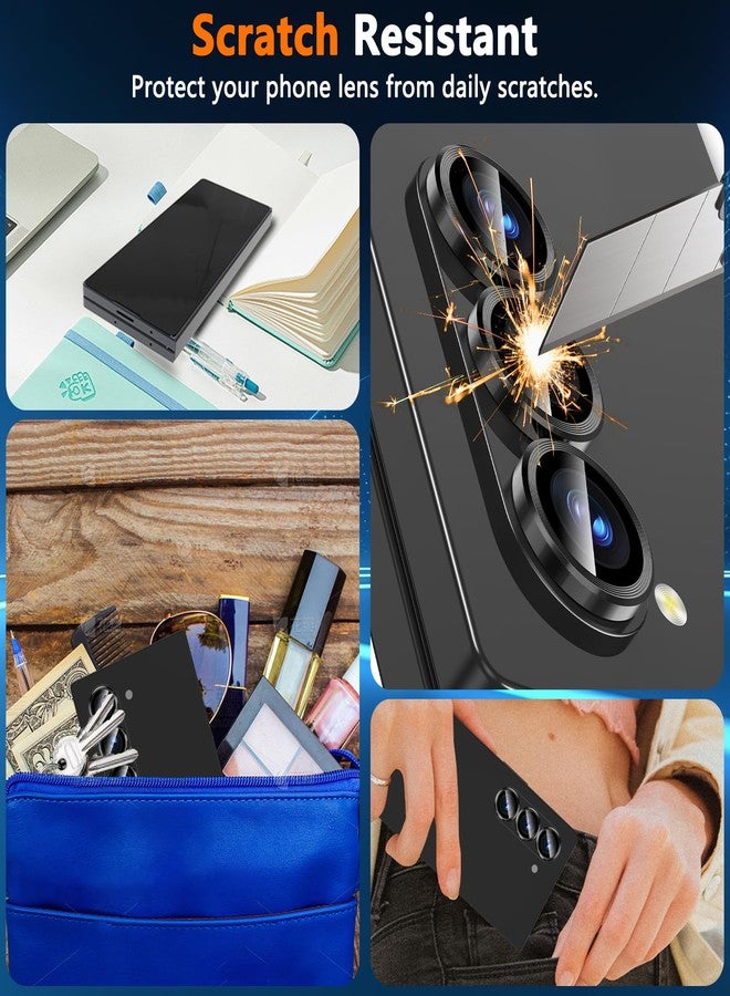 YWXTW for Samsung Galaxy Z Fold 6 Camera Lens Protector, [Drop Protection] HD Individual Anti Scratch Metal Ring Tempered Glass Camera Screen Protector for Z Fold 6 Accessories 2024 (Black) - Image 4