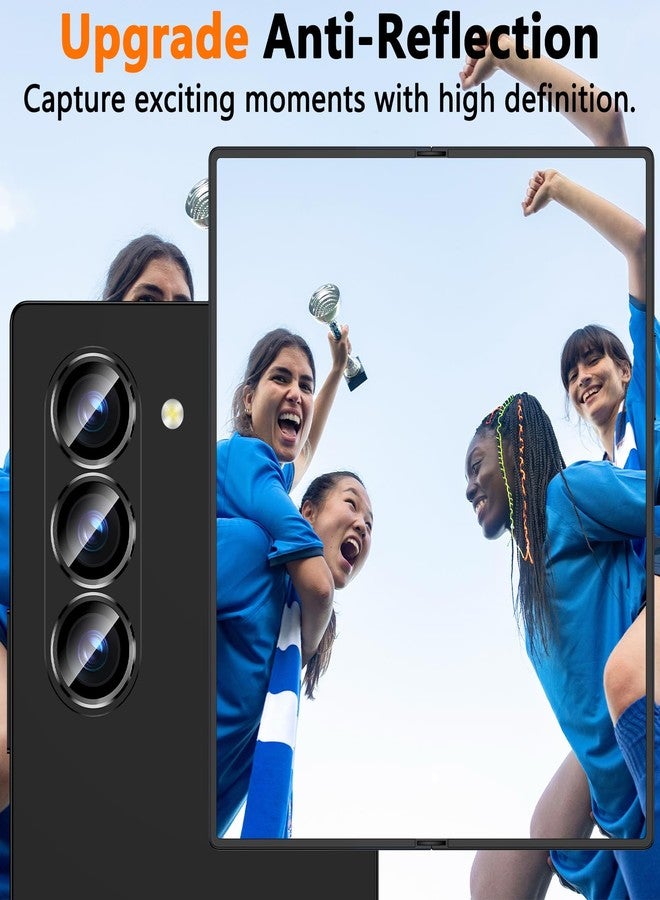 YWXTW for Samsung Galaxy Z Fold 6 Camera Lens Protector, [Drop Protection] HD Individual Anti Scratch Metal Ring Tempered Glass Camera Screen Protector for Z Fold 6 Accessories 2024 (Black) - Image 5