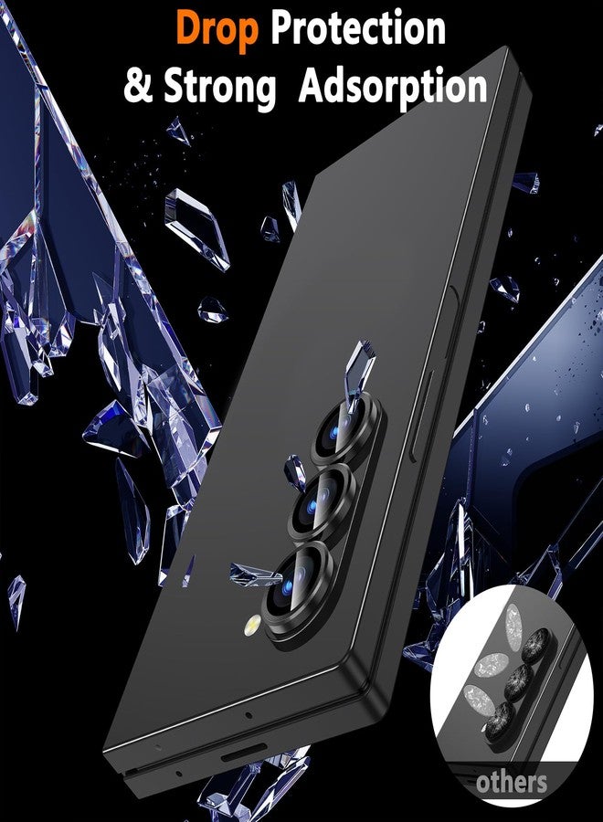 YWXTW for Samsung Galaxy Z Fold 6 Camera Lens Protector, [Drop Protection] HD Individual Anti Scratch Metal Ring Tempered Glass Camera Screen Protector for Z Fold 6 Accessories 2024 (Black) - Image 3