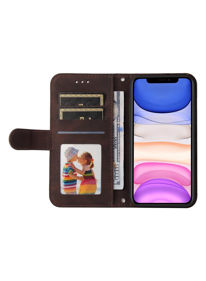 Zaboon Case For iPhone 11 Skin Feel Life Tree Metal Button Horizontal Flip Leather Case with Holder & Card Slot & Wallet & Photo Frame & Strap - Image 4