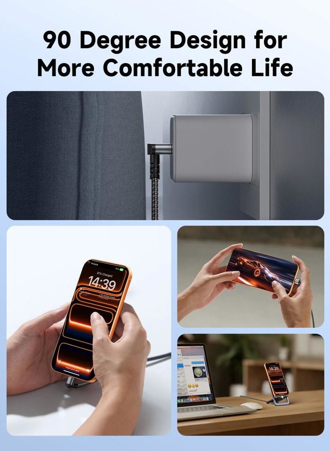 jsaux USB C to USB C Cable Right Angle, Type C Cable 3M 100W, C to C Cord Fast Charging Compatible with ROG Ally, Steam Deck, Switch, iPhone Air/iPhone 17/17 Pro Max16 15, Samsung S24 S23, iPad - Image 5