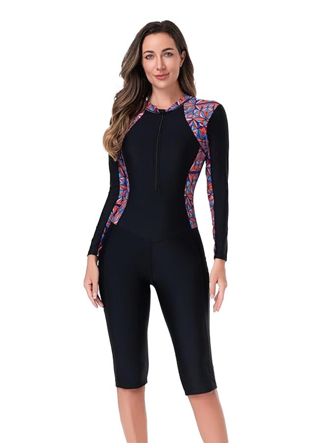 Sthxyfaith Womens One Piece Long Sleeve Rash Guard Knee High Bathing Suits Swimsuit Sport Surfing Wear Athletic Swimwear - Image 5
