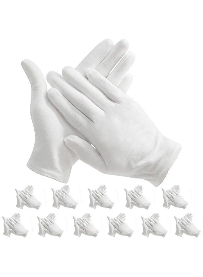 Maydahui 12 Pair White Cotton Gloves 9 Inch Extra Large Size For Cosmetic Moisturizing Coin Jewelry Inspection Performance Driving Watch Repair Work Lining - Image 2