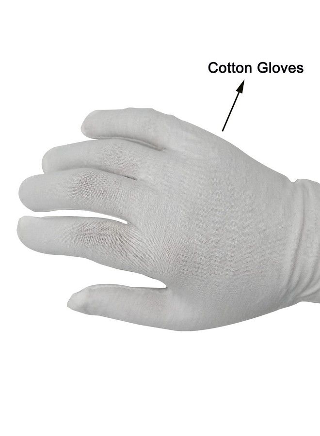 Maydahui 12 Pair White Cotton Gloves 9 Inch Extra Large Size For Cosmetic Moisturizing Coin Jewelry Inspection Performance Driving Watch Repair Work Lining - Image 4