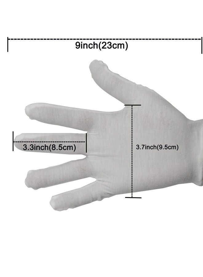 Maydahui 12 Pair White Cotton Gloves 9 Inch Extra Large Size For Cosmetic Moisturizing Coin Jewelry Inspection Performance Driving Watch Repair Work Lining - Image 3