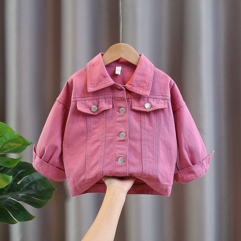 Girls' Denim Coat 2023 New Baby Girl Fashionable Children'S Wear Western Style Casual Top - Image 3