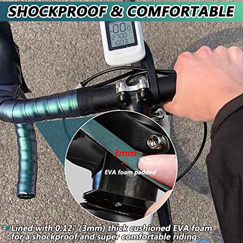 Bumlon Road Bike Handlebar Tape, Bicycle Bar Tape, PU Leather + EVA, Gradient Aurora Green Cycling Handle Grip Wrap - 2 Rolls - Image 4