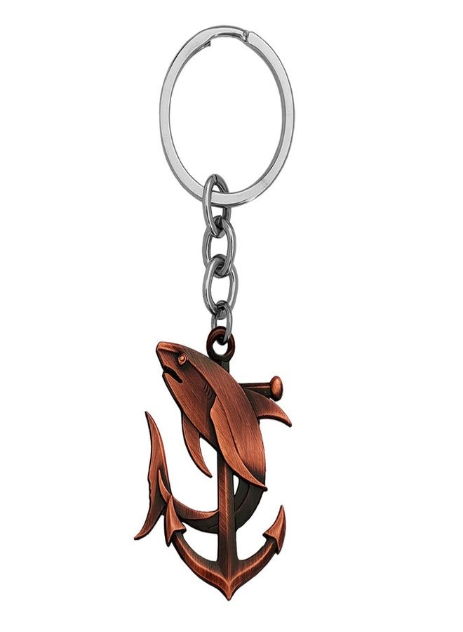 M Men Style Ocean Nautical Anchor Dolphin Sea-life Keyring Car Bike Home Office Birthday Gift To Friends Copper Zinc And Metal Keychain For Men And Women - Image 2