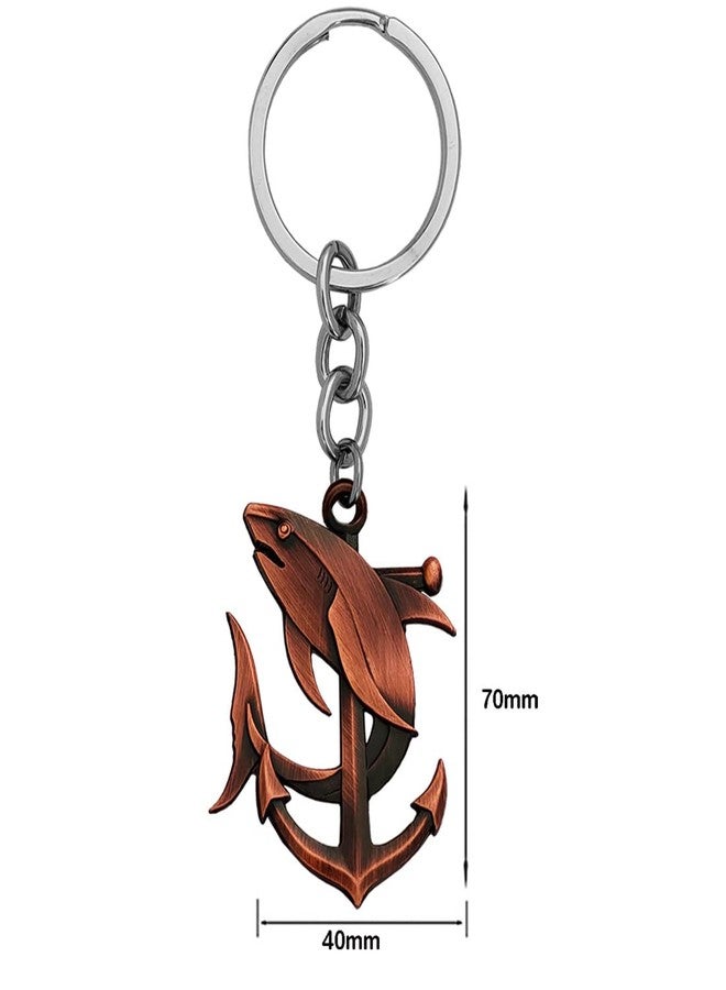 M Men Style Ocean Nautical Anchor Dolphin Sea-life Keyring Car Bike Home Office Birthday Gift To Friends Copper Zinc And Metal Keychain For Men And Women - Image 3