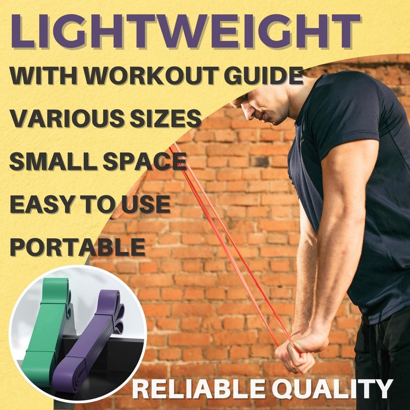 LEZER Resistance Band, Pull Up Bands, Exercise Bands, Workout Bands, Elastic Bands, Home Gym Fitness, Stretching, Physical Therapy, Training, Yoga, with Instruction, 15-35 lbs, Red - Image 5