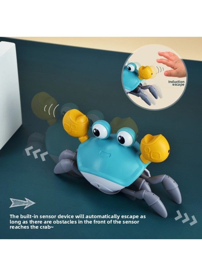 Crab Electric Toys That Can Climb And Move, Sense And Escape 1-2-year-old Babies Attract Babies, Boys And Girls.-Color:Deep Sea Blue☆Gift Box 【rechargeable Model】 Electric Sensor/with Light And Music-Scale:Official Standard - Image 5