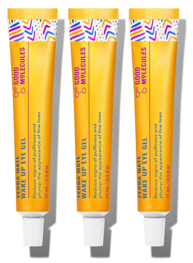 Good Molecules Yerba Mate Wake Up Eye Gel Pack 3 – 15 ml Each | Hydrating Under Eye Gel with Hyaluronic Acid & Caffeine for Dark Circles and Puffiness - Image 1