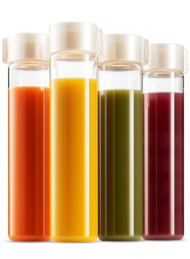 Komax Reusable Juice Bottles, Set of 4 Leak-Proof Juice Containers with Lids for Fridge, BPA-Free Plastic Smoothie Bottle Set, Dishwasher-Safe Wide Mouth Juicing Bottles (18.5 oz) - Image 4