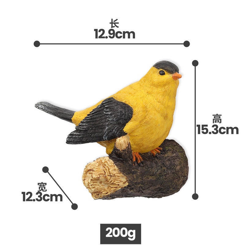 Generic Simulation bird ornaments fake bird tree hanging gardening Yard courtyard garden decorations resin crafts ornaments Yellow Bird 