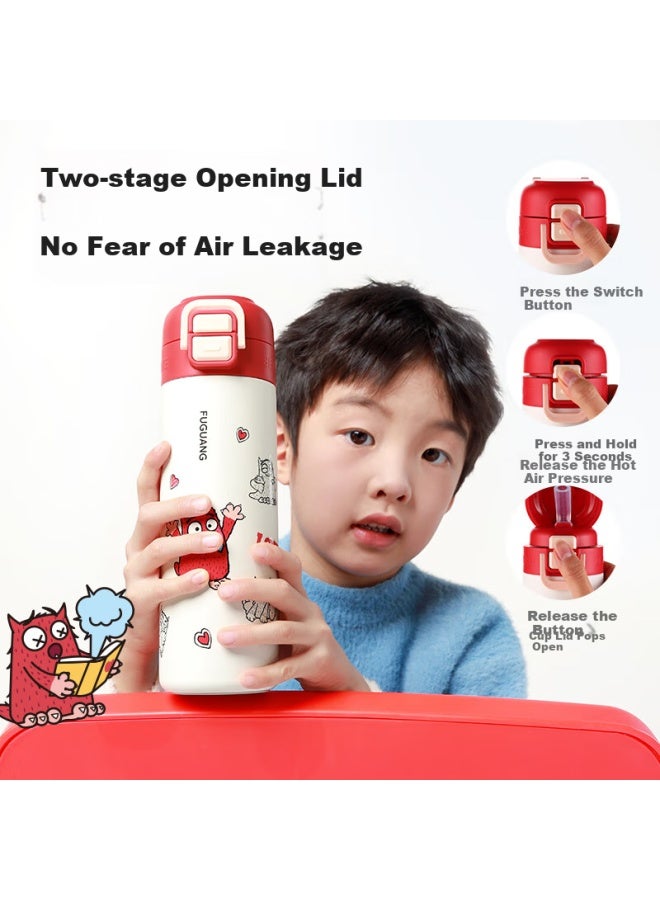 Fga Fuguang Children's Insulated Water Bottle 316l Double Drinking Cup For Elementary School Students Portable Large Capacity Blue 500ml