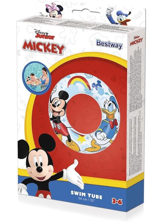 Bestway Disney Swim Ring - Mickey Mouse and Friends Swim Tube - 56cm - Perfect for Ages 3-6 - Image 1