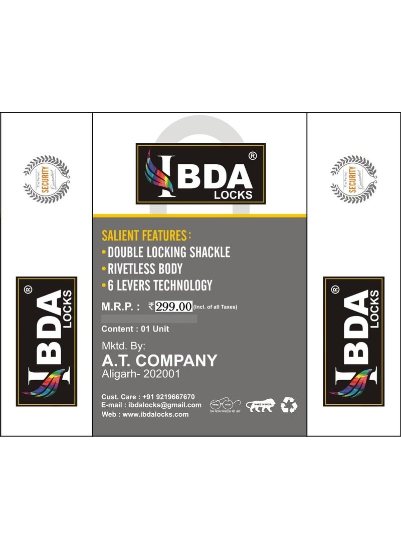 IBDA IBDA Small keyed LockRound Lock and KeyDouble Locking6 Levers TechnologyRivetless Steel Body PadlockLock for Indoor use Home gate Door kadi Channel Chain Shop SchoolWarehouseMeter Box  - Image 5