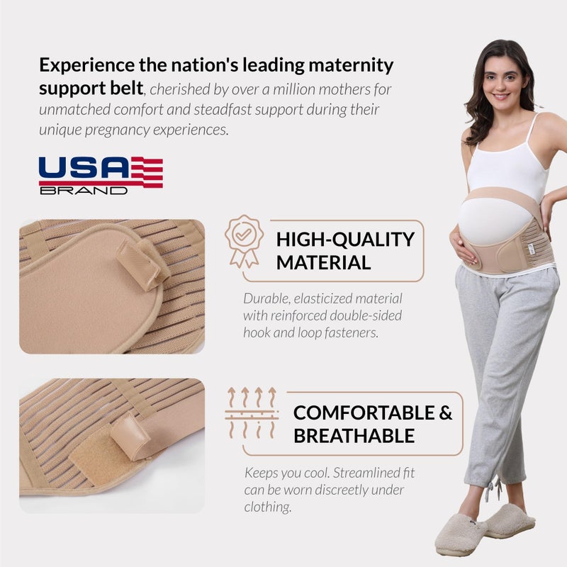 NeoTech Care Pregnancy Belly Band Maternity Belt, Back/Abdomen/Waist/Pelvis Support (Size M, Beige Color) - Image 5