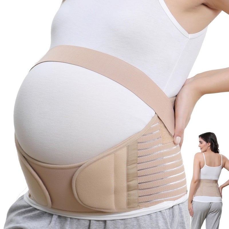 NeoTech Care Pregnancy Belly Band Maternity Belt, Back/Abdomen/Waist/Pelvis Support (Size M, Beige Color) - Image 1