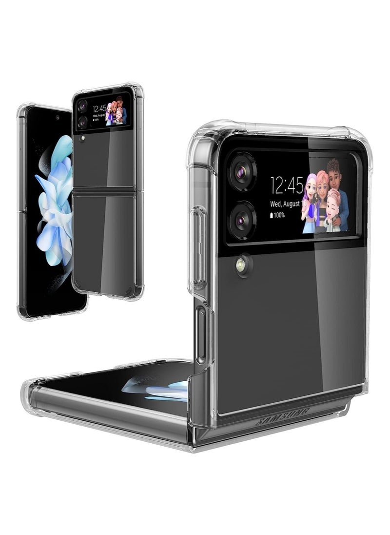 Raxoom Samsung Galaxy Z Flip 4 5G Clear Case,[Hard PC][Reinforced Corners][Slim&Lightweight] Shockproof Protective Phone Case - Image 1