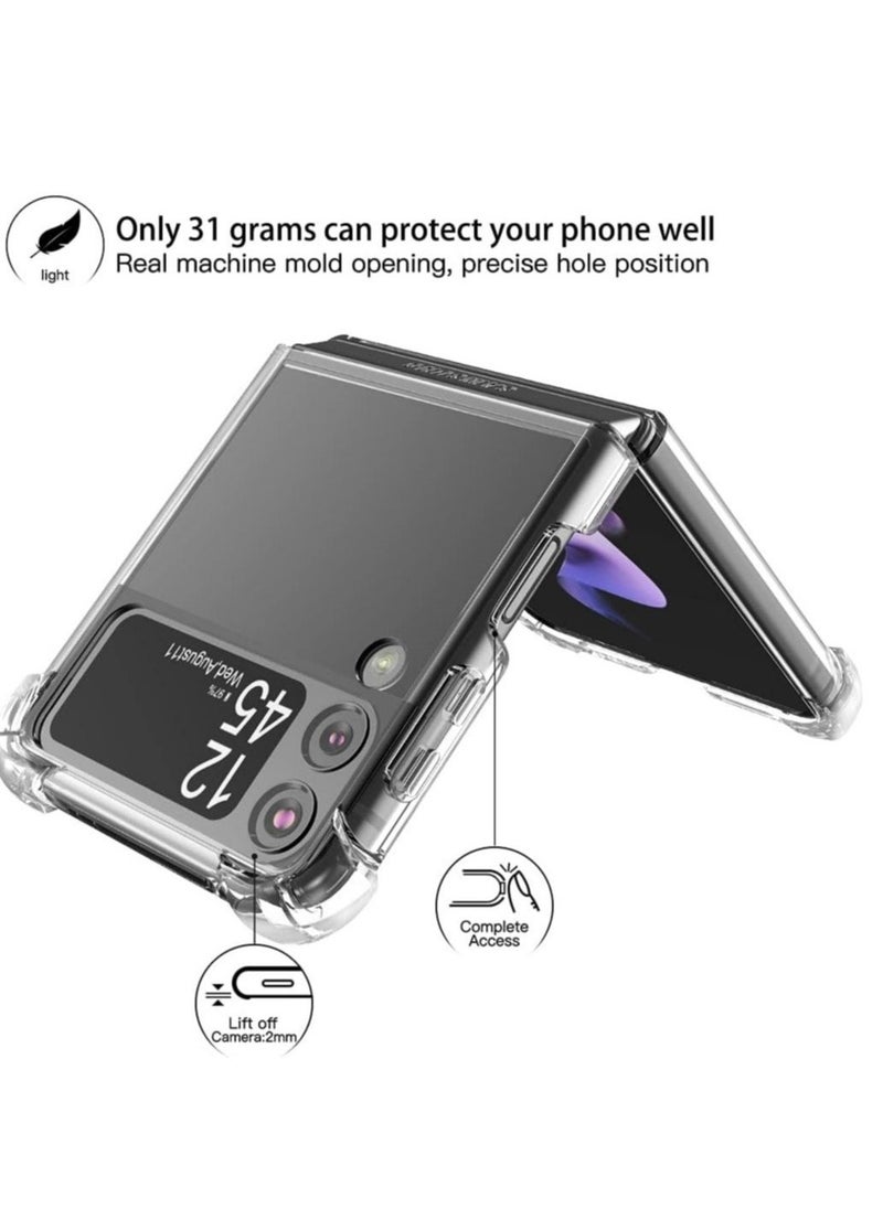 Raxoom Samsung Galaxy Z Flip 4 5G Clear Case,[Hard PC][Reinforced Corners][Slim&Lightweight] Shockproof Protective Phone Case - Image 3
