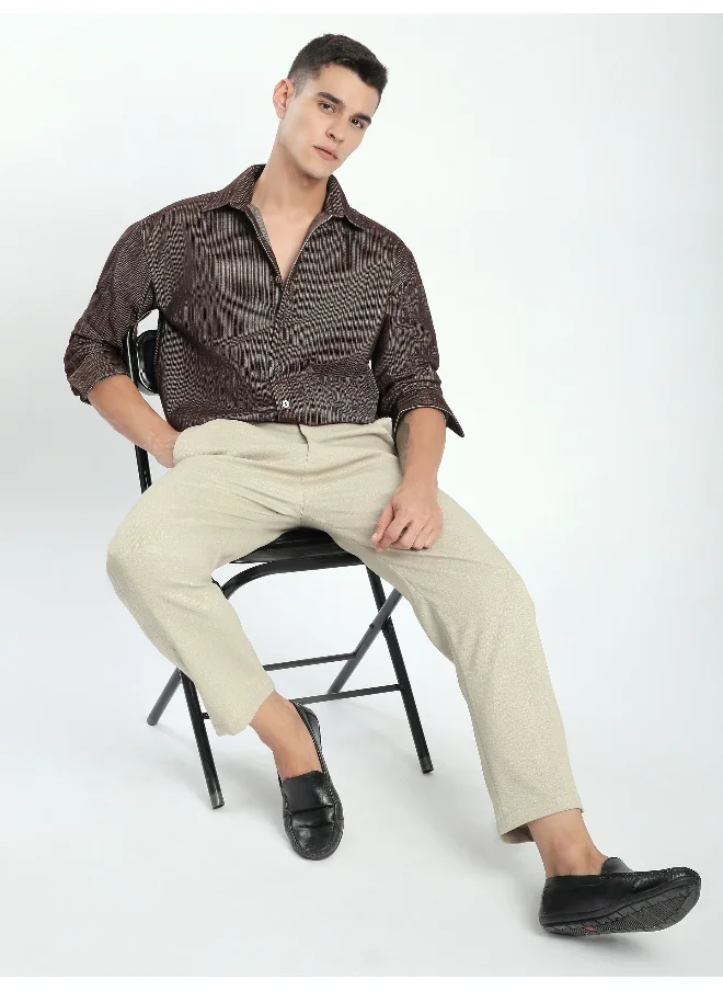 بيونغ Brown Striped Corduroy Shirt