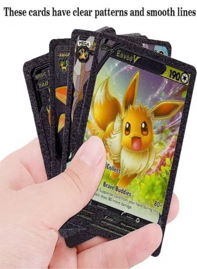 Pokemon Set of 2 (55 Pieces) Black Pokémon Cards Golden Foil Set Including Vmax Rares V Series GX EX Rares Charizard Common Cards - Image 3