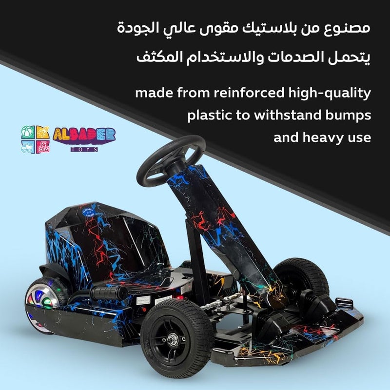 ALBADER Kids Karting Car - 36V Electric Drifting Scooter with LED Wheels and Music Effects - Image 5