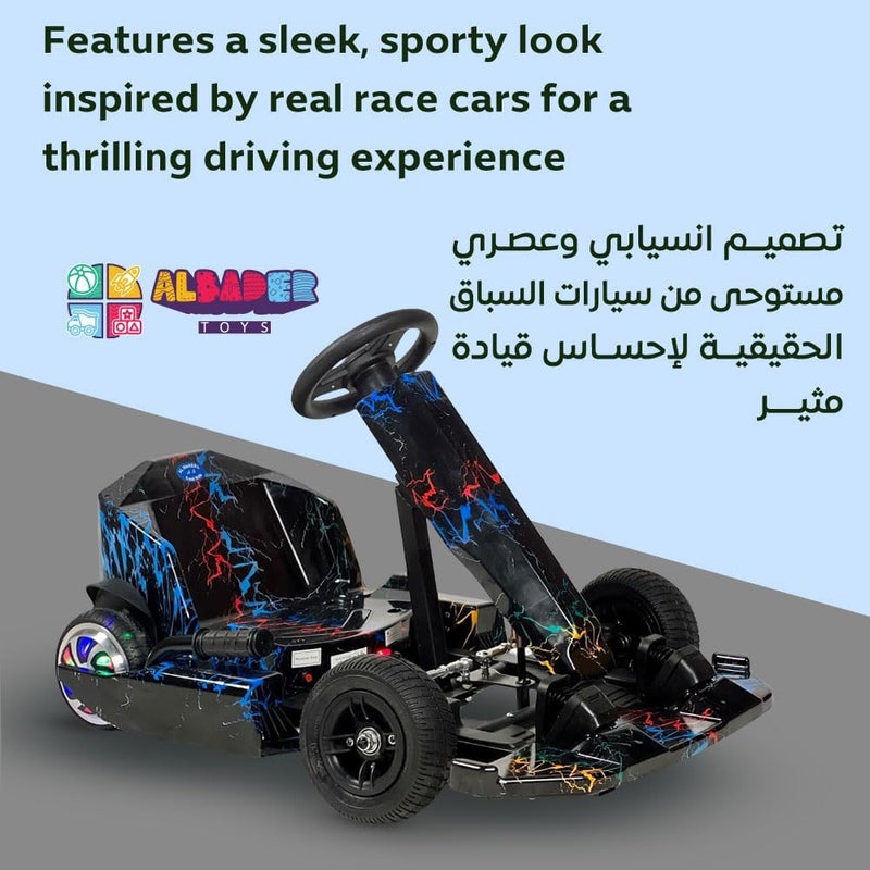 ALBADER Kids Karting Car - 36V Electric Drifting Scooter with LED Wheels and Music Effects - Image 3