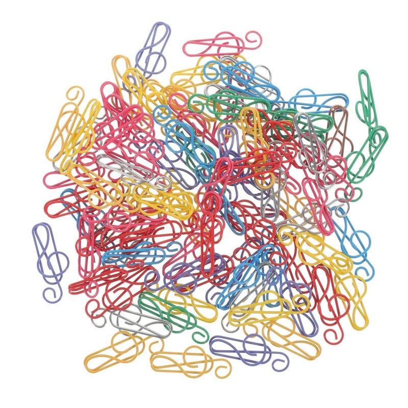 100 Music Note Paper Clips Metal Clamp for Office Document Organization School Supplies - Image 2