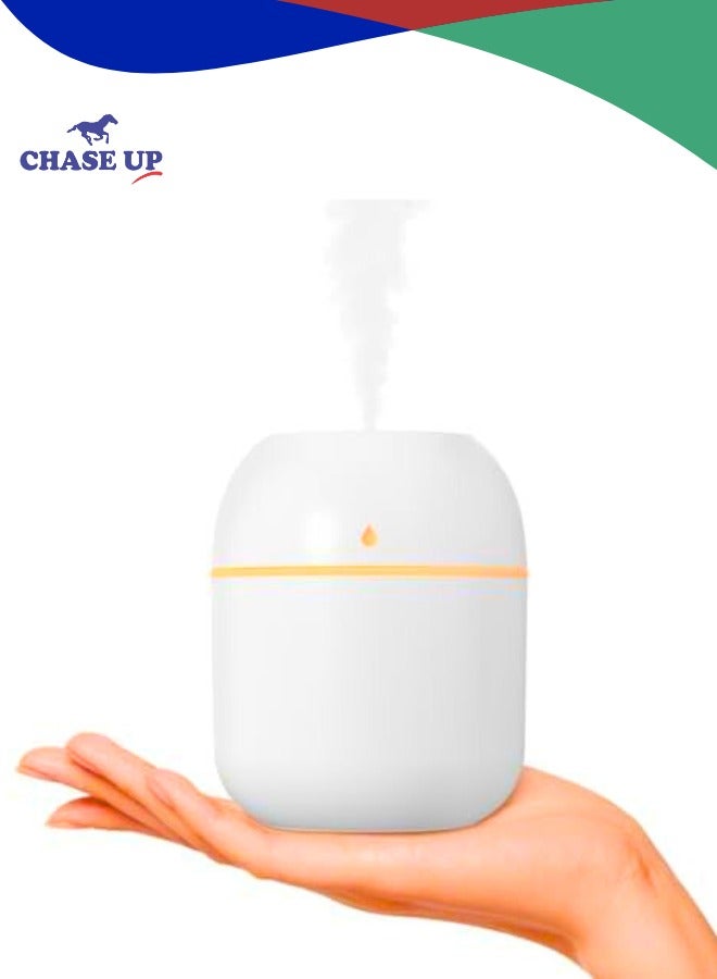 Chase Up Portable Small Humidifier, USB Personal Desktop Humidifier for Car, Office Room, Bedroom, Auto Shut-Off, 2 Mist Modes, Super Quiet(220ml, White) - Image 1