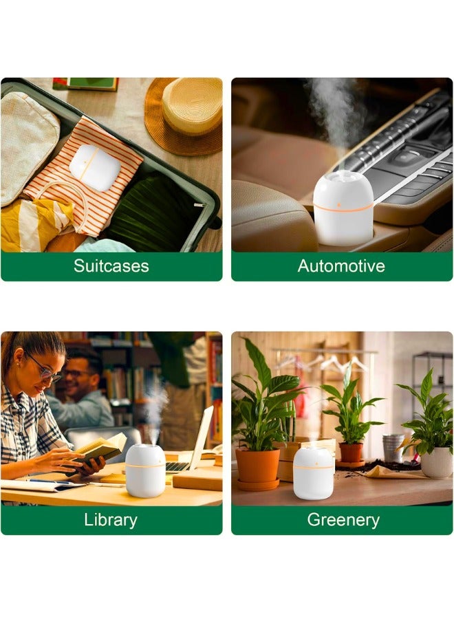 Chase Up Portable Small Humidifier, USB Personal Desktop Humidifier for Car, Office Room, Bedroom, Auto Shut-Off, 2 Mist Modes, Super Quiet(220ml, White) - Image 2