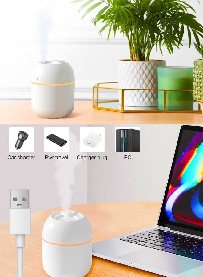 Chase Up Portable Small Humidifier, USB Personal Desktop Humidifier for Car, Office Room, Bedroom, Auto Shut-Off, 2 Mist Modes, Super Quiet(220ml, White) - Image 3