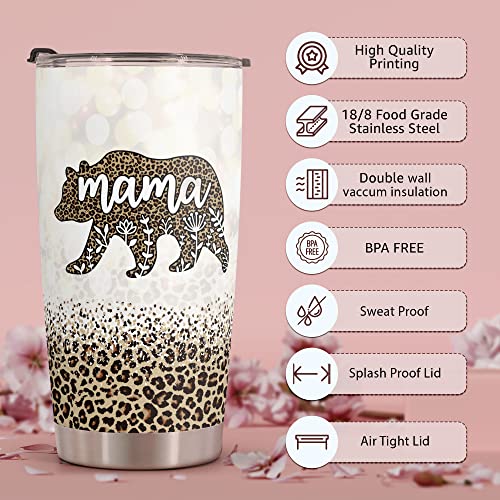 Macorner Mothers Day, Birthday Gifts for Mom Nana From Daughter Son - Christmas Gifts For Women Grandma - Stainless Steel Bear Tumbler 20oz - Image 3