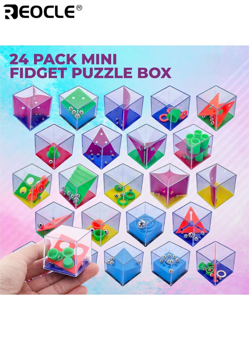 REOCLE 24PCS Brain Teaser Puzzles Cubes for Kids IQ Maze Game Puzzle Balance Game Challenges Suitable for Kids Mini Games Party Favors Fun Educational Improve Logical Thinking Ideal for Kids Play - Image 2