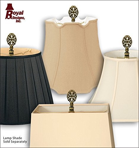 Royal Designs Inc تصميمات ملكية قاعدة مصنوعة من الفيلغري على شكل بيضاوي 2.25" لغطاء المصباح، نحاس عتيق - مجموعة من 2 - Image 4