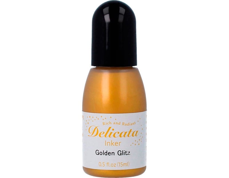Tsukineko , Delicata, 0.5 oz Inker, Golden Glitz - Image 1