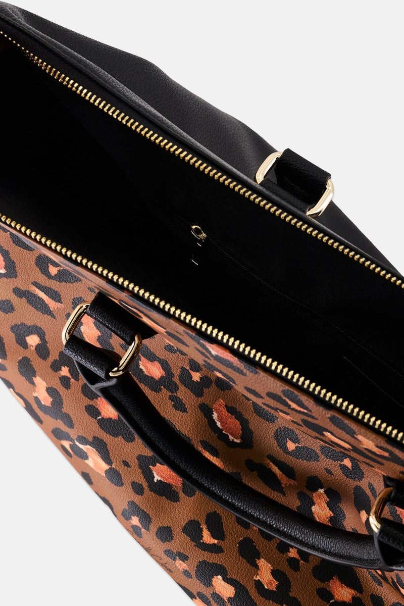 Cavalli Class Women Animal Pattern Tote Bag, Multicolor - Image 3