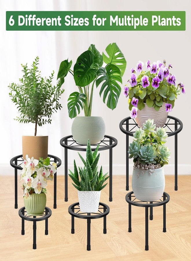 حامل نباتات معدني من Sbosbo مكون من 6 قطع (YMLZJ-6P-BK) - Image 5