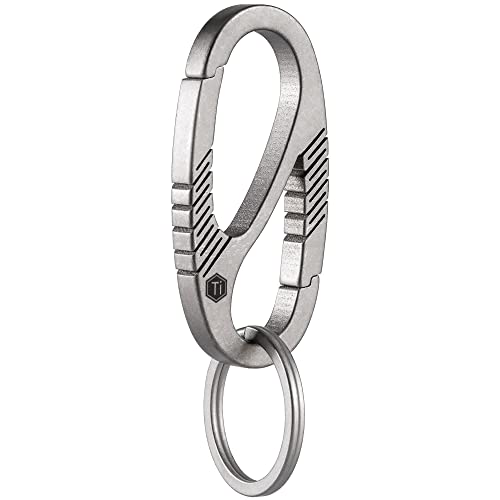 KeyUnity KM08 Titanium Carabiner Keychain Clip, Dual-Gate Quick Release EDC Key Ring Holder Organizer for Men and Women - Image 1