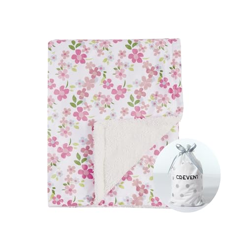 CREVENT 30X40 Cute Cozy Fluffy Warm Baby Blanket for Girls Boys Infants Toddlers BeddingCribCotStroller Baby Shower Birthday Newborns Gift Wildflower - Image 1