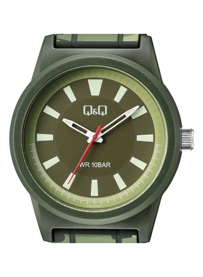 Q&Q Men's Analog Quartz Watch, Green - V35A-003VY - Image 1