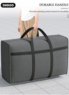 DUNISO 2 Pack Moving Storage Bag with Zipper, Large Capacity Multipurpose Clothes Organizing Storage Bag with Strong Handles, Folding Blanket Storage Bag for Bedroom Closet, Wardrobe, Moving, Quilt Storage  - Image 5