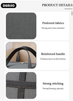 DUNISO 2 Pack Moving Storage Bag with Zipper, Large Capacity Multipurpose Clothes Organizing Storage Bag with Strong Handles, Folding Blanket Storage Bag for Bedroom Closet, Wardrobe, Moving, Quilt Storage  - Image 2