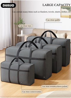 DUNISO 2 Pack Moving Storage Bag with Zipper, Large Capacity Multipurpose Clothes Organizing Storage Bag with Strong Handles, Folding Blanket Storage Bag for Bedroom Closet, Wardrobe, Moving, Quilt Storage  - Image 3